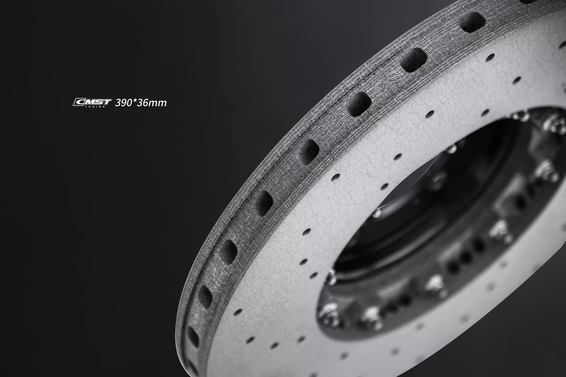 CMST carbon-ceramic brake disc, 390 by 36 mm, assembled on its aluminium hat
