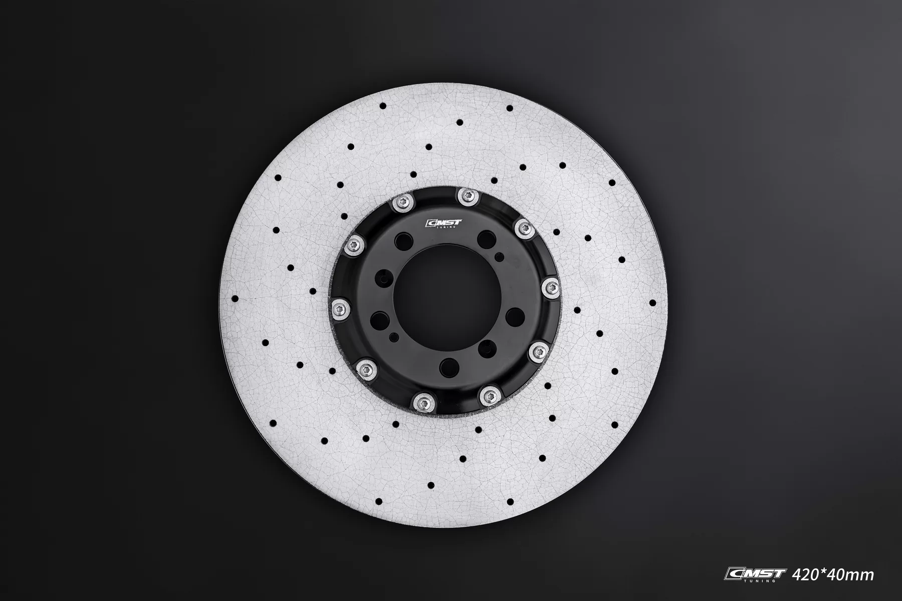 Face of a CMST 420 by 40 mm carbon-ceramic brake disc