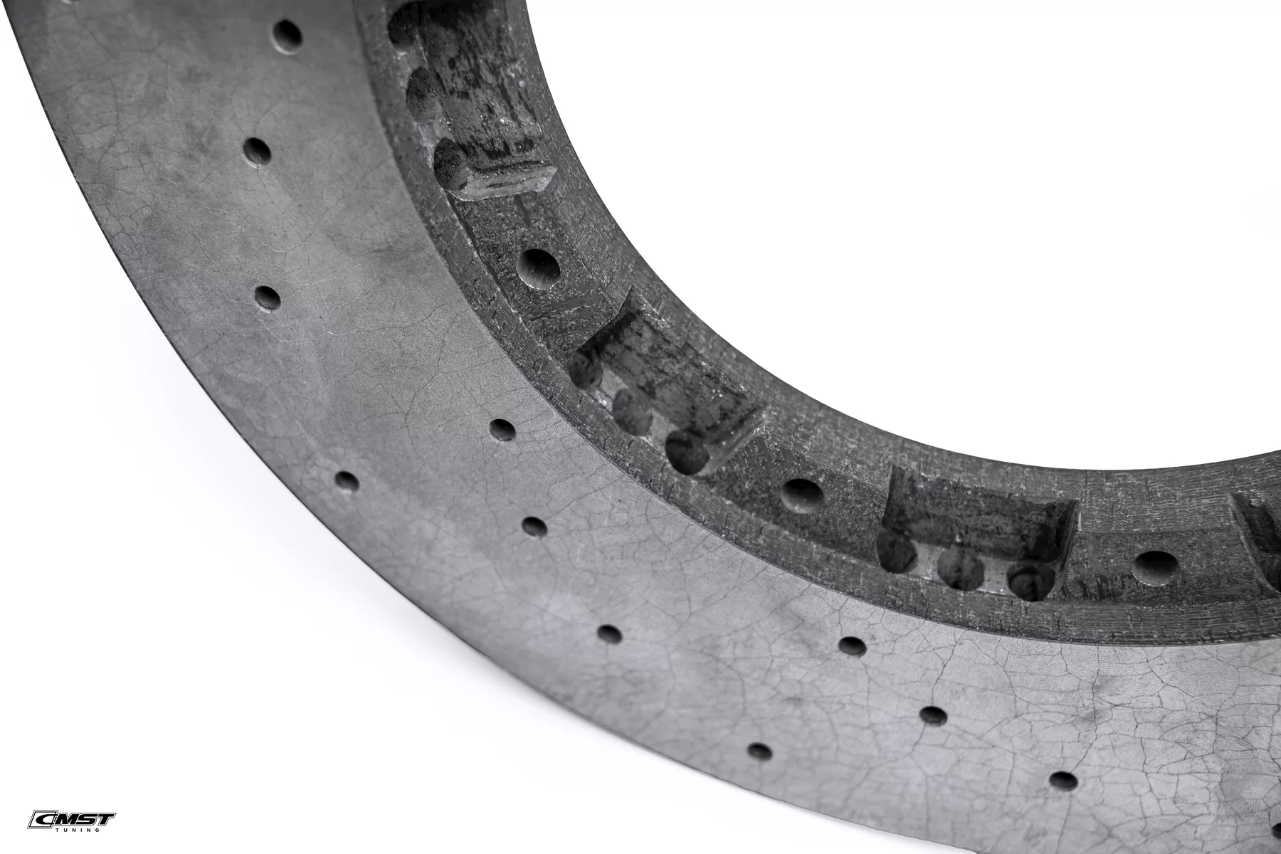 Macro of the internal vanes and carbon weave in a CMST rotor